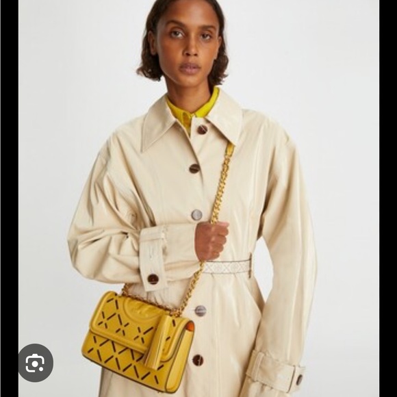 NWT Tory Burch Fleming diamond perforated golden sunset crossbody - Picture 4 of 10